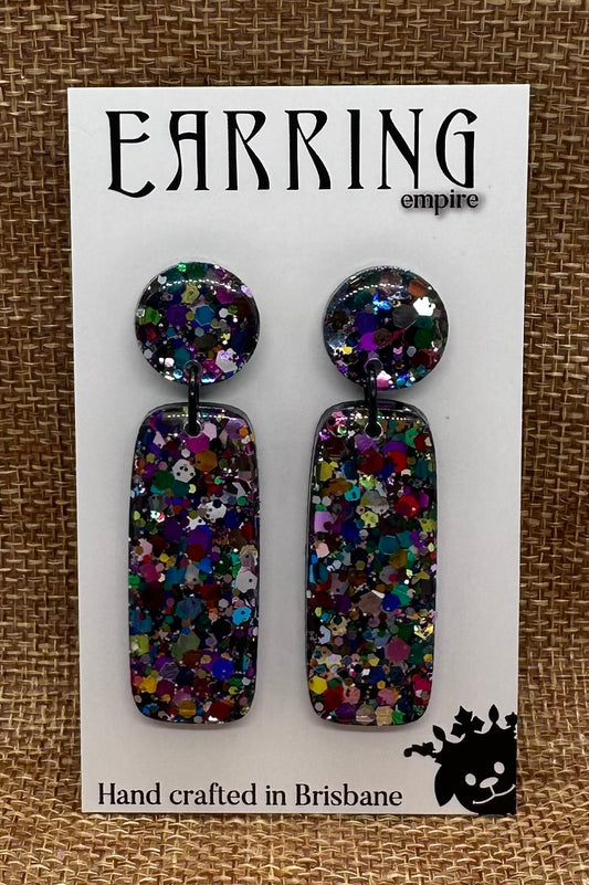 Multi Colour Glitter Earrings